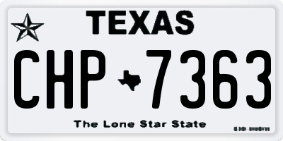 TX license plate CHP7363