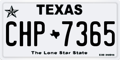 TX license plate CHP7365