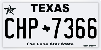 TX license plate CHP7366