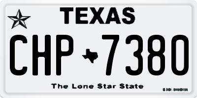 TX license plate CHP7380