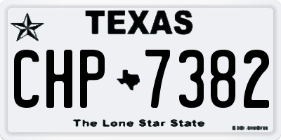 TX license plate CHP7382