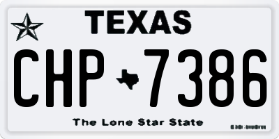 TX license plate CHP7386