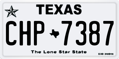 TX license plate CHP7387
