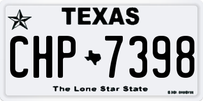 TX license plate CHP7398