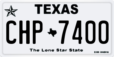 TX license plate CHP7400