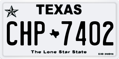 TX license plate CHP7402