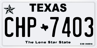 TX license plate CHP7403