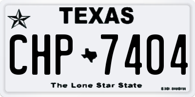TX license plate CHP7404