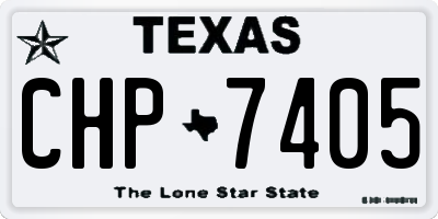 TX license plate CHP7405