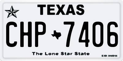 TX license plate CHP7406