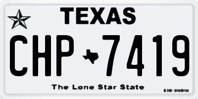 TX license plate CHP7419
