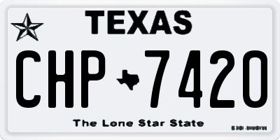TX license plate CHP7420