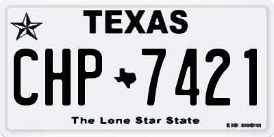 TX license plate CHP7421