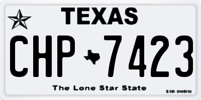 TX license plate CHP7423