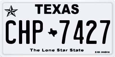 TX license plate CHP7427