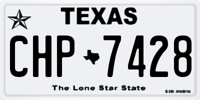 TX license plate CHP7428