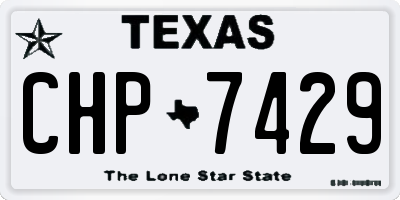 TX license plate CHP7429