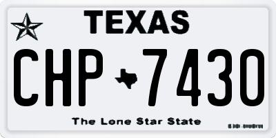 TX license plate CHP7430