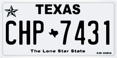 TX license plate CHP7431