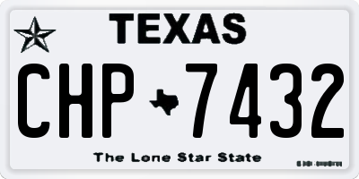 TX license plate CHP7432