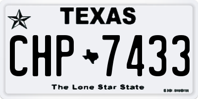 TX license plate CHP7433