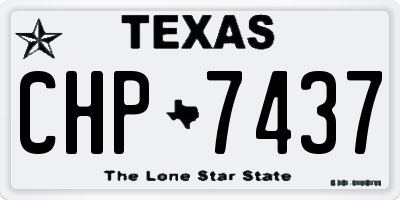 TX license plate CHP7437