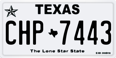 TX license plate CHP7443