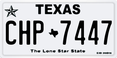TX license plate CHP7447