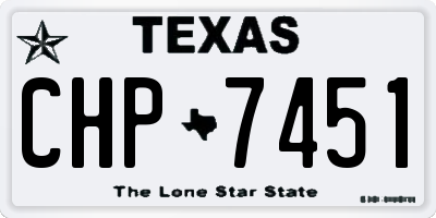 TX license plate CHP7451