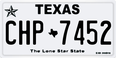 TX license plate CHP7452