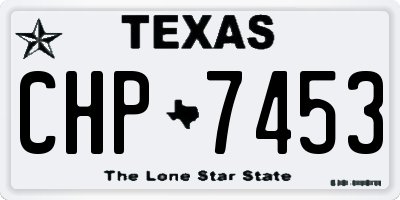 TX license plate CHP7453