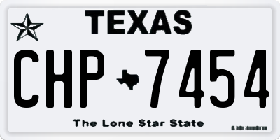 TX license plate CHP7454