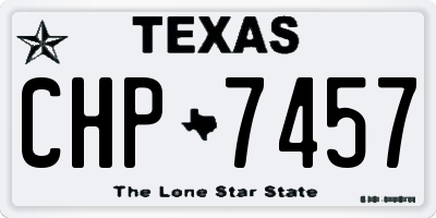 TX license plate CHP7457