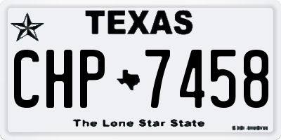 TX license plate CHP7458