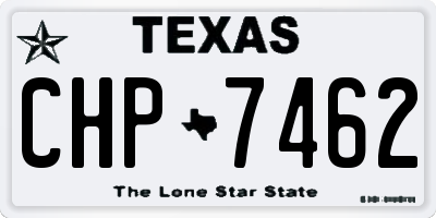TX license plate CHP7462