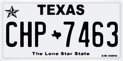 TX license plate CHP7463