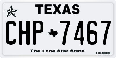 TX license plate CHP7467
