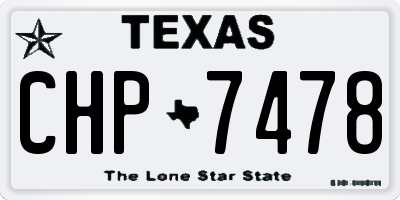 TX license plate CHP7478