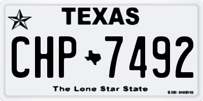 TX license plate CHP7492