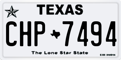 TX license plate CHP7494