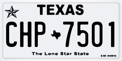 TX license plate CHP7501