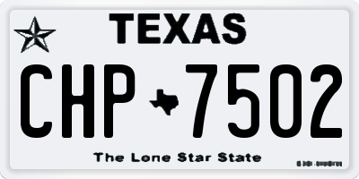 TX license plate CHP7502