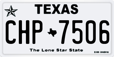 TX license plate CHP7506