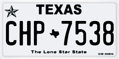 TX license plate CHP7538