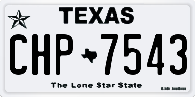 TX license plate CHP7543