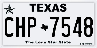 TX license plate CHP7548