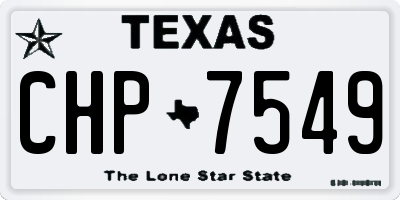 TX license plate CHP7549