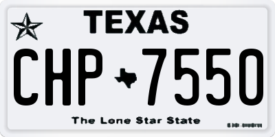 TX license plate CHP7550