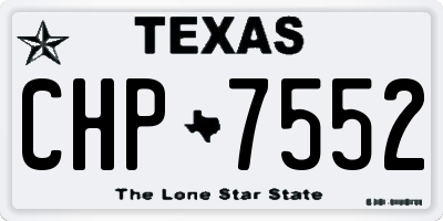TX license plate CHP7552