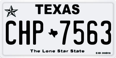 TX license plate CHP7563